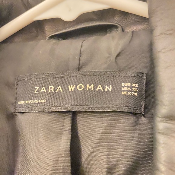 Zara Black Leather Jacket - Picture 7 of 8